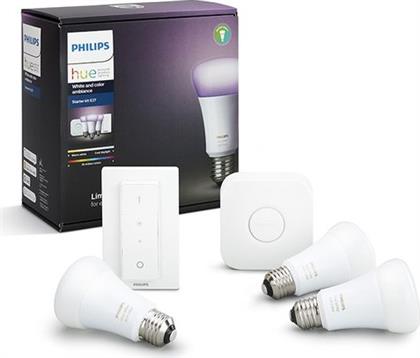 HUE SMART LIGHT BULB 10W A60 E27 WHITE AND COLOR AMBIANCE STARTER KIT SMART HOME PHILIPS από το ΚΩΤΣΟΒΟΛΟΣ