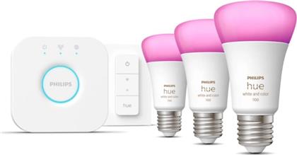 ΕΞΥΠΝΗ ΛΑΜΠΑ PHILIPS HUE AMBIANCE STARTER KIT 9W E27 3 ΤΜΧ - ΛΕΥΚΟ ΠΟΛΥΧΡΩΜΟ PHILIPS LIGHTING