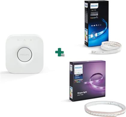 ΣΕΤ PHILIPS HUE BRIDGE, PHILIPS LIGHTSTRIP PLUS 2M PHILIPS LIGHTSTRIP PLUS EXTENSION 1M - RGBW PHILIPS LIGHTING