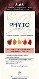 PHYTO PERMANENT HAIR COLOR KIT ΜΟΝΙΜΗ ΒΑΦΗ ΜΑΛΛΙΩΝ ΜΕ ΦΥΤΙΚΕΣ ΧΡΩΣΤΙΚΕΣ, ΧΩΡΙΣ ΑΜΜΩΝΙΑ ΓΙΑ ΦΥΣΙΚΟ ΧΡΩΜΑ 1 ΤΕΜΑΧΙΟ - 6.66 ΒΑΘΥ ΚΕΡΑΣΙ ΑΝΟΙΚΤΟ ΚΑΣΤΑΝΟ PHYTO PARIS