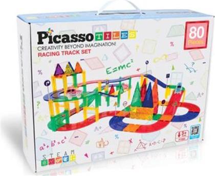 PICASSO TILES MAGNETIC BUILDING RACING TRACK SET 80ΤΜΧ (PTR80) από το MOUSTAKAS