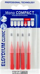 ELGYDIUM CLINIC MONO COMPACT LARGE 1.5MM ISO 4 INTERDENTAL BRUSHES ΜΕΣΟΔΟΝΤΙΑ ΒΟΥΡΤΣΑΚΙΑ ΕΙΔΙΚΑ ΣΧΕΔΙΑΣΜΕΝΑ ΓΙΑ ΑΠΟΤΕΛΕΣΜΑΤΙΚΟ ΚΑΘΑΡΙΣΜΟ ΚΑΤΑ ΤΗΣ ΠΛΑΚΑΣ, ΕΙΣΧΩΡΟΥΝ ΑΝΑΜΕΣΑ ΣΤΑ ΔΟΝΤΙΑ ΧΩΡΙΣ ΝΑ ΤΑ ΠΛΗΓΩΝΟΥΝ 4 ΤΕΜΑΧΙΑ PIERRE FABRE