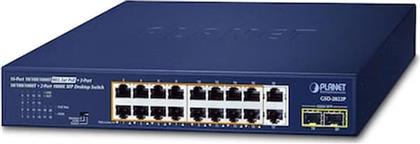 PLANET NETWORK SWITCH MANAGED L2 GIGABIT ETHERNET (1000 MBPS) ΜΕ 16 ΘΥΡΕΣ GE 802.3AT, 2 ΘΥΡΕΣ GE ΚΑΙ 2 ΘΥΡΕΣ 1000X SFP PLANET TECHNOLOGY