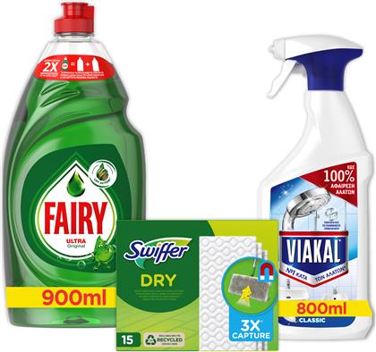 COMBO ΚΑΘΑΡΙΟΤΗΤΑΣ VIAKAL, SWIFFER & FAIRY (3 ΤΕΜ) P&G