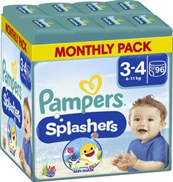 ΠΑΝΕΣ-ΜΑΓΙΟ PAMPERS SPLASHERS ΜΕΓΕΘΟΣ 3-4 (6-11 KG) (96ΤΕΜ) P&G