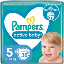 ΠΑΝΕΣ PAMPERS ACTIVE BABY ΜΕΓΕΘΟΣ 5 (11-16 KG) (38ΤΕΜ) P&G