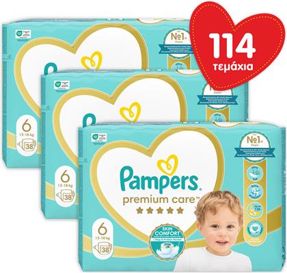 ΠΑΝΕΣ PAMPERS PREMIUM CARE ΜΕΓΕΘΟΣ 6 (13KG+) (3X38ΤΕΜ) P&G