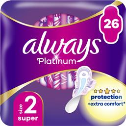 ΣΕΡΒΙΕΤΕΣ PLATINUM LONG ALWAYS (ΜΕΓΕΘΟΣ 2) (26ΤΕΜ) P&G