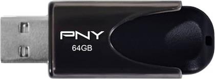 ATTACHE 4 64GB USB 2.0 STICK ΜΑΥΡΟ PNY