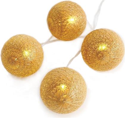 10 LED ΛΑΜΠΑΚΙΑ ΣΕ ΣΕΙΡΑ WOVEN GOLD BALLS POLIHOME