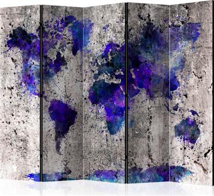 ΔΙΑΧΩΡΙΣΤΙΚΟ ΜΕ 5 ΤΜΗΜΑΤΑ - WORLD MAP: INK BLOTS II [ROOM DIVIDERS] POLIHOME