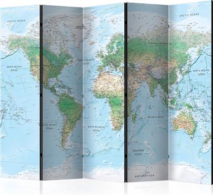 ΔΙΑΧΩΡΙΣΤΙΚΟ ΜΕ 5 ΤΜΗΜΑΤΑ - WORLD MAP [ROOM DIVIDERS] 225X172 POLIHOME