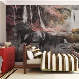 ΦΩΤΟΤΑΠΕΤΣΑΡΙΑ - BLACK HORSE BY A WATERFALL 350X270 POLIHOME από το POLIHOME