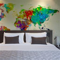 ΦΩΤΟΤΑΠΕΤΣΑΡΙΑ - PAINT SPLASHES MAP OF THE WORLD 350X270 POLIHOME