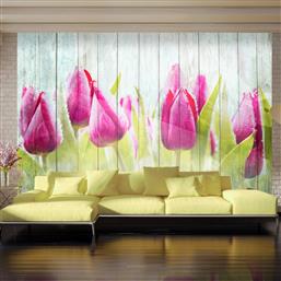 ΦΩΤΟΤΑΠΕΤΣΑΡΙΑ - TULIPS ON WHITE WOOD 150X105 POLIHOME