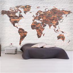 ΦΩΤΟΤΑΠΕΤΣΑΡΙΑ - WORLD MAP: BRICK WALL 100X70 POLIHOME από το POLIHOME