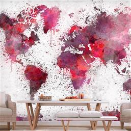 ΦΩΤΟΤΑΠΕΤΣΑΡΙΑ - WORLD MAP: RED WATERCOLORS 350X245 POLIHOME