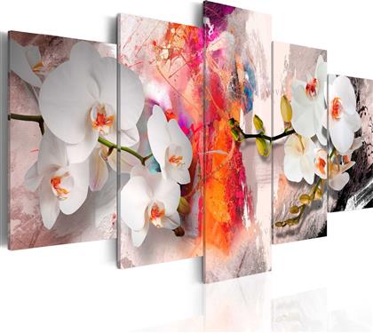 ΠΙΝΑΚΑΣ - COLORFUL BACKGROUND AND ORCHIDS 100X50 POLIHOME από το POLIHOME