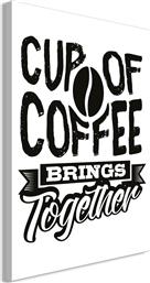 ΠΙΝΑΚΑΣ - CUP OF COFFEE BRINGS TOGETHER (1 PART) VERTICAL - 60X90 POLIHOME από το POLIHOME