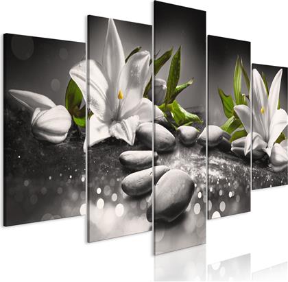 ΠΙΝΑΚΑΣ - LILIES AND STONES (5 PARTS) WIDE GREY 200X100 POLIHOME από το POLIHOME