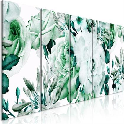 ΠΙΝΑΚΑΣ - ROSE COMPOSITION (5 PARTS) NARROW GREEN - 200X80 POLIHOME