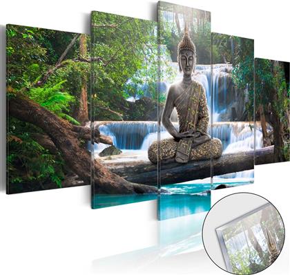 ΠΙΝΑΚΑΣ ΣΕ ΑΚΡΥΛΙΚΟ ΓΥΑΛΙ - BUDDHA AND WATERFALL [GLASS] - 100X50 POLIHOME από το POLIHOME