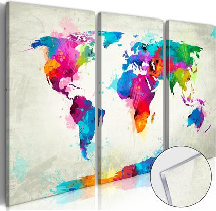 ΠΙΝΑΚΑΣ ΣΕ ΑΚΡΥΛΙΚΟ ΓΥΑΛΙ - WORLD MAP: AN EXPLOSION OF COLOURS [GLASS] - 90X60 POLIHOME από το POLIHOME