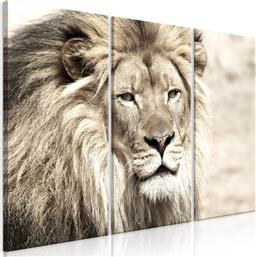 ΠΙΝΑΚΑΣ - THE KING OF BEASTS (3 PARTS) BEIGE 90X60 POLIHOME