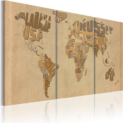 ΠΙΝΑΚΑΣ - THE WORLD MAP IN BEIGE AND BROWN 120X60 POLIHOME