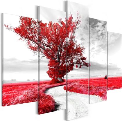 ΠΙΝΑΚΑΣ - TREE NEAR THE ROAD (5 PARTS) RED 100X50 POLIHOME