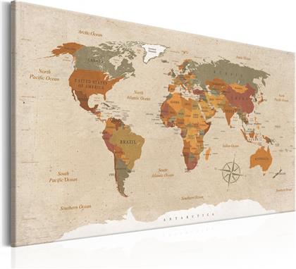 ΠΙΝΑΚΑΣ - WORLD MAP: BEIGE CHIC 60X40 POLIHOME από το POLIHOME