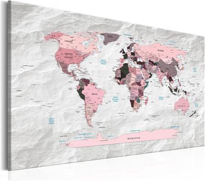 ΠΙΝΑΚΑΣ - WORLD MAP: PINK CONTINENTS 60X40 POLIHOME