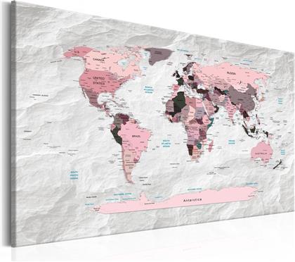 ΠΙΝΑΚΑΣ - WORLD MAP: PINK CONTINENTS 90X60 POLIHOME