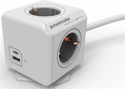 ΠΟΛΥΠΡΙΖΟ POWERCUBE EXTENDED 4 ΘΕΣΕΩΝ USB-C 1.5M - ΓΚΡΙ ALLOCACOC