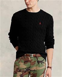 ΑΝΔΡΙΚΗ ΜΠΛΟΥΖΑ ΠΟΥΛΟΒΕΡ - LS DRIVER CN-LONG SLEEVE-PULLOVER 710775885012 001 BLACK POLO RALPH LAUREN