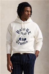 ΜΠΛΟΥΖΑ LONG SLEEVE SWEATSHIRT ΧΡΩΜΑ: ΑΣΠΡΟ, ΜΕ ΚΟΥΚΟΥΛΑ, 710964974 POLO RALPH LAUREN