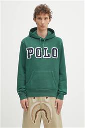 ΜΠΛΟΥΖΑ POHOODM2 LONG SLEEVE ΧΡΩΜΑ: ΠΡΑΣΙΝΟ, ΜΕ ΚΟΥΚΟΥΛΑ, 710972664 POLO RALPH LAUREN