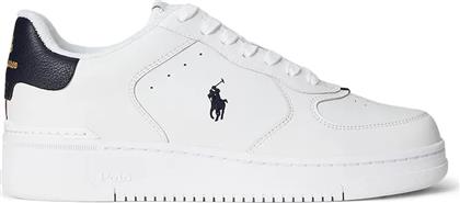 ΔΕΡΜΑΤΙΝΑ ΑΘΛΗΤΙΚΑ ΠΑΠΟΥΤΣΙΑ MASTR CT RIB ΧΡΩΜΑ: ΑΣΠΡΟ, 809P01636001 POLO RALPH LAUREN