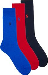 HIGH SOCKS MERCERZD CTN CREW SOCK 3 PACK POLO RALPH LAUREN