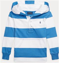 KIDS STRIPED JERSEY HOODED RUGBY SHIRT 322870934004 ΛΕΥΚΟ POLO RALPH LAUREN