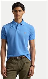 POLO 710680784406 ΜΠΛΕ CUSTOM SLIM FIT POLO RALPH LAUREN