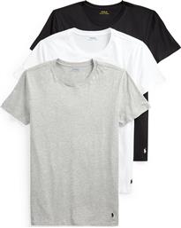 ΣΕΤ 3 T-SHIRTS 714830304002 ΕΓΧΡΩΜΟ REGULAR FIT POLO RALPH LAUREN