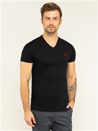 T-SHIRT CLASSICS 710671453010 ΜΑΥΡΟ CUSTOM SLIM FIT POLO RALPH LAUREN