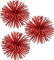 ΣΕΤ ΧΡΙΣΤΟΥΓΕΝΝΙΑΤΙΚΩΝ ΔΙΑΚΟΣΜΗΤΙΚΩΝ PRICKLE ORNAMENTS 7 CM 3-PACK ΧΡΩΜΑ: ΚΟΚΚΙΝΟ POLS POTTEN