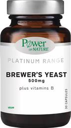 PLATINUM RANGE BREWER'S YEAST 500MG ΣΥΜΠΛΗΡΩΜΑ ΔΙΑΤΡΟΦΗΣ ΜΕ ΜΑΓΙΑ ΜΠΥΡΑΣ ΠΛΟΥΣΙΑ ΣΕ ΦΥΣΙΚΗ ΠΗΓΗ ΒΙΤΑΜΙΝΩΝ Β ΓΙΑ ΥΓΙΕΣ ΔΕΡΜΑ, ΜΑΛΛΙΑ & ΚΑΛΗ ΛΕΙΤΟΥΡΓΙΑ ΤΟΥ ΝΕΥΡΙΚΟΥ ΣΥΣΤΗΜΑΤΟΣ 30CAPS POWER HEALTH