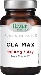 PLATINUM RANGE CLA MAX 1900MG / DAY ΣΥΜΠΛΗΡΩΜΑ ΔΙΑΤΡΟΦΗΣ ΛΙΝΟΛΕΙΚΟΥ ΟΞΕΟΣ ΥΨΗΛΗΣ ΣΥΓΚΕΝΤΡΩΣΗΣ ΓΙΑ ΤΟ ΜΕΤΑΒΟΛΙΣΜΟ ΤΟΥ ΛΙΠΟΥΣ, ΕΛΕΓΧΟ ΒΑΡΟΥΣ & ΑΥΞΗΣΗ ΤΗΣ ΜΥΙΚΗΣ ΜΑΖΑΣ 60CAPS POWER HEALTH