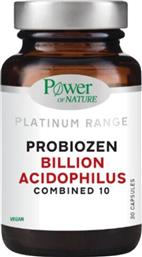 PLATINUM RANGE PROBIOZEN BILLION ACIDOPHILUS COMBINED 10 ΣΥΜΠΛΗΡΩΜΑ ΔΙΑΤΡΟΦΗΣ ΜΕ ΠΡΟΒΙΟΤΙΚΑ ΣΕ ΥΨΗΛΗ ΠΕΡΙΕΚΤΙΚΟΤΗΤΑ ΓΙΑ ΤΗ ΣΩΣΤΗ ΛΕΙΤΟΥΡΓΙΑ ΤΗΣ ΕΝΤΕΡΙΚΗΣ ΧΛΩΡΙΔΑΣ 30CAPS POWER HEALTH