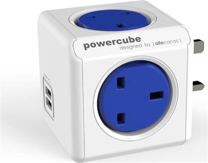 ΠΟΛΥΠΡΙΖΟ ALLOCACOC EXTENDED 4 ΘΕΣΕΩΝ UK ΜΕ 2 USB - ΛΕΥΚΟ/ΜΠΛΕ POWERCUBE