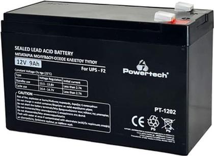 ΜΠΑΤΑΡΙΑ ΜΟΛΥΒΔΟΥ PT-1202 ΓΙΑ UPS, 12V 9AH F2 ΜΑΥΡΟ POWERTECH