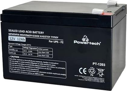 ΜΠΑΤΑΡΙΑ ΜΟΛΥΒΔΟΥ PT-1203 ΓΙΑ UPS, 12V 12AH, F2 POWERTECH